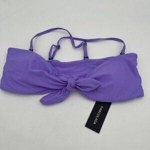 NWT Pinkcolada Purple Bathing Suit Top Tie-up Bikini Top Adjust Straps Small